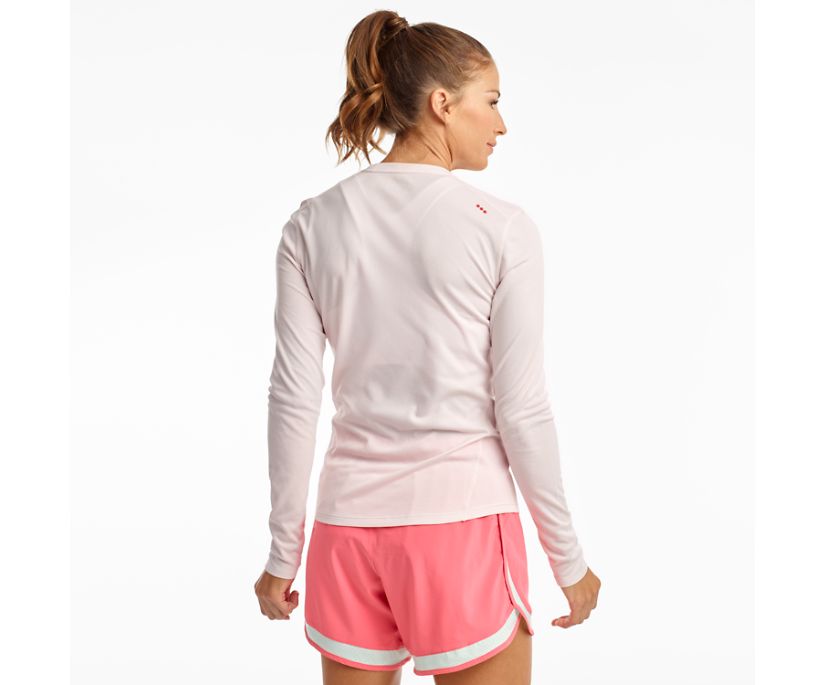 Women's Saucony Stopwatch Long Sleeve Shirts Pink | Singapore 299DFMN